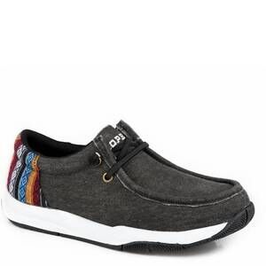 NEW ROPER women's canvas with aztec heel design casual shoes in black